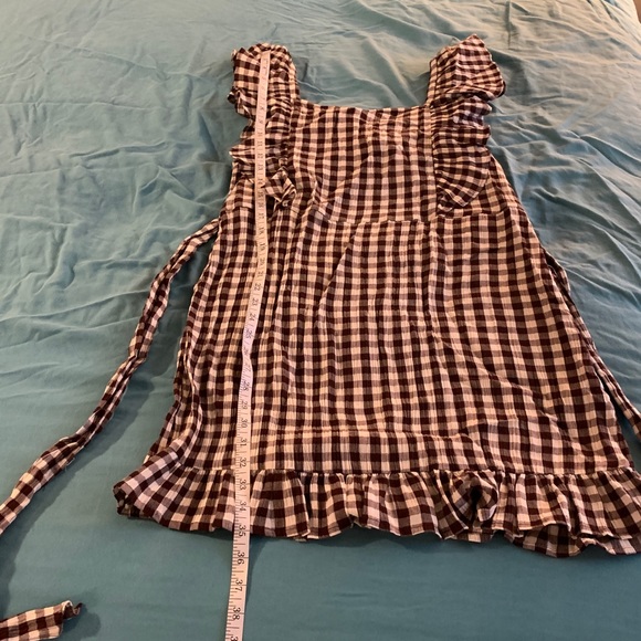 TopShop Brown & White Gingham Sleeveless Dress 60 - Picture 12 of 13
